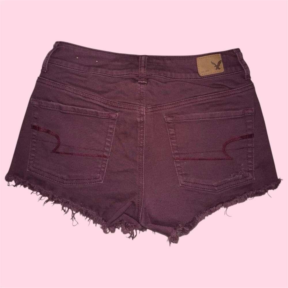 burgundy high waist shorts